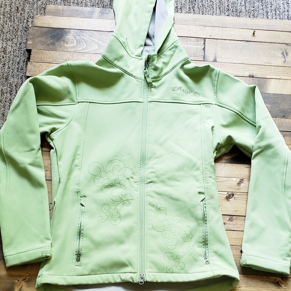 Aspen, Co Mint Green Softshell Jacket Sz M